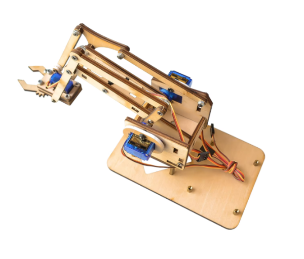 แขนกลหุ่นยนต์อะคริลิค 4 DOF พร้อมมือคีบสำหรับ Arduino เหมาะสำหรับ Maker และการเรียนรู้ DIY